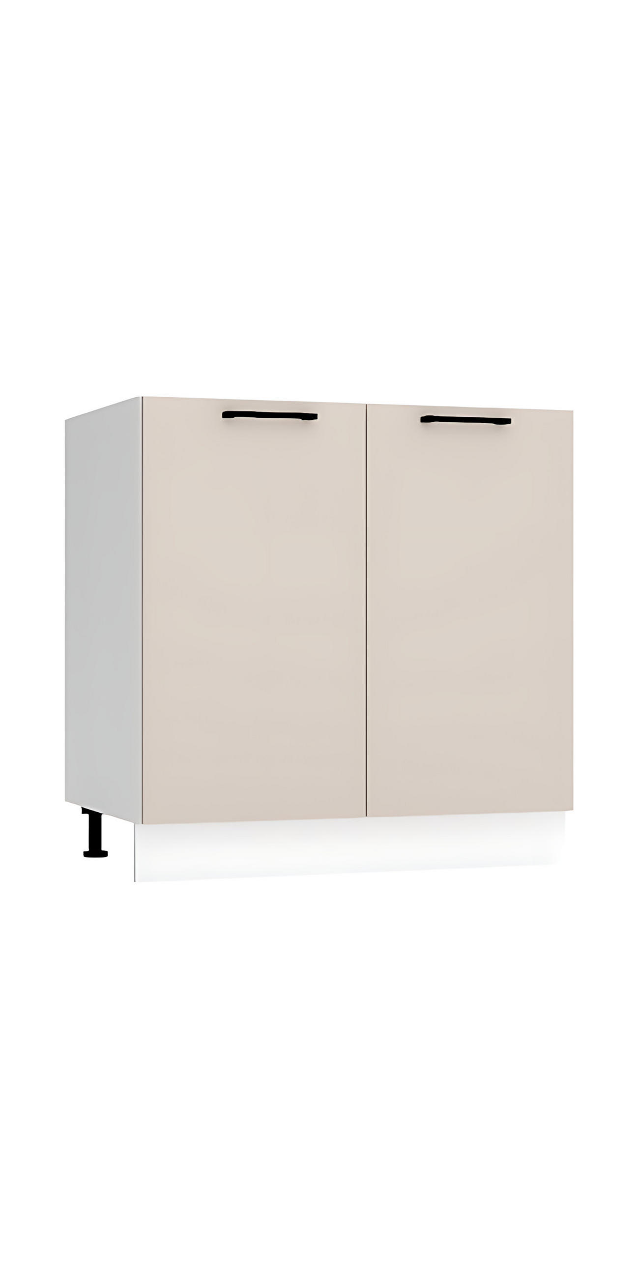 SPÜLENUNTERSCHRANK D80ZL - Morvex - Praktische Küchenlösung - Beige, Holz/Metall (80/82/52.4cm) - ROYAL24_MARKT