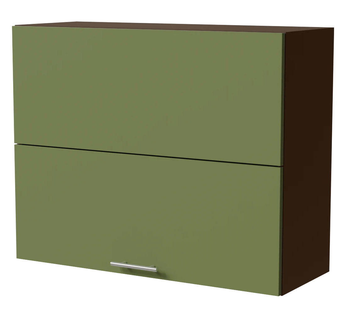 KLAPPHÄNGESCHRANK Brerra W8B/90-AV Lava / RAL 6025 farngrün Matt 90 / 32,5 / 72cm - Dunkelgrau/Grün, Holz/Holzwerkstoff (90/72/32.5cm) - Feldmann-Wohnen