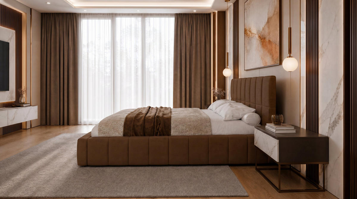 POLSTERBETT 180x200 cm, Alma, Doppelbett mit Bettkasten, Lattenrost aus Holz, Velourstoff, Dunkelbraun - Dunkelbraun, Holz/Kunststoff (180/200cm) - Marpur