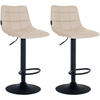 BARHOCKER 2er Set Lederlook creme - Creme/Schwarz, Textil/Metall (43/87/46.5cm) - CLP