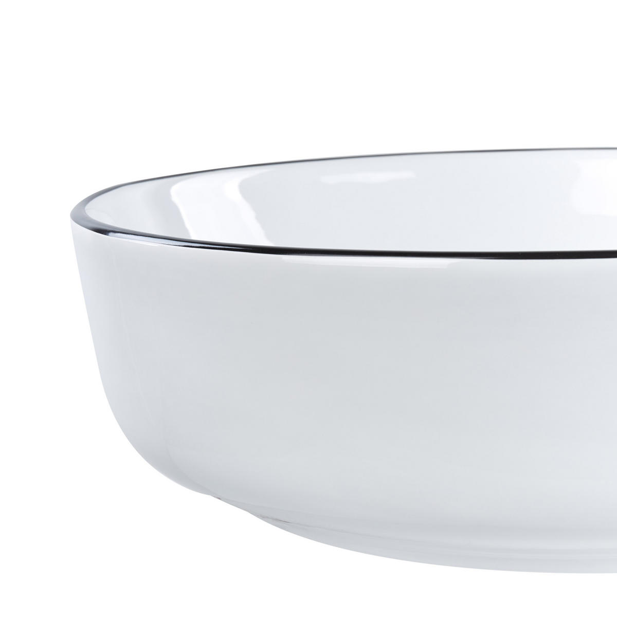 UMYVADLO NA DESKU Bílé 42 cm Keramika Xert - bílá/černá, keramika (42/14/42cm) - Beliani