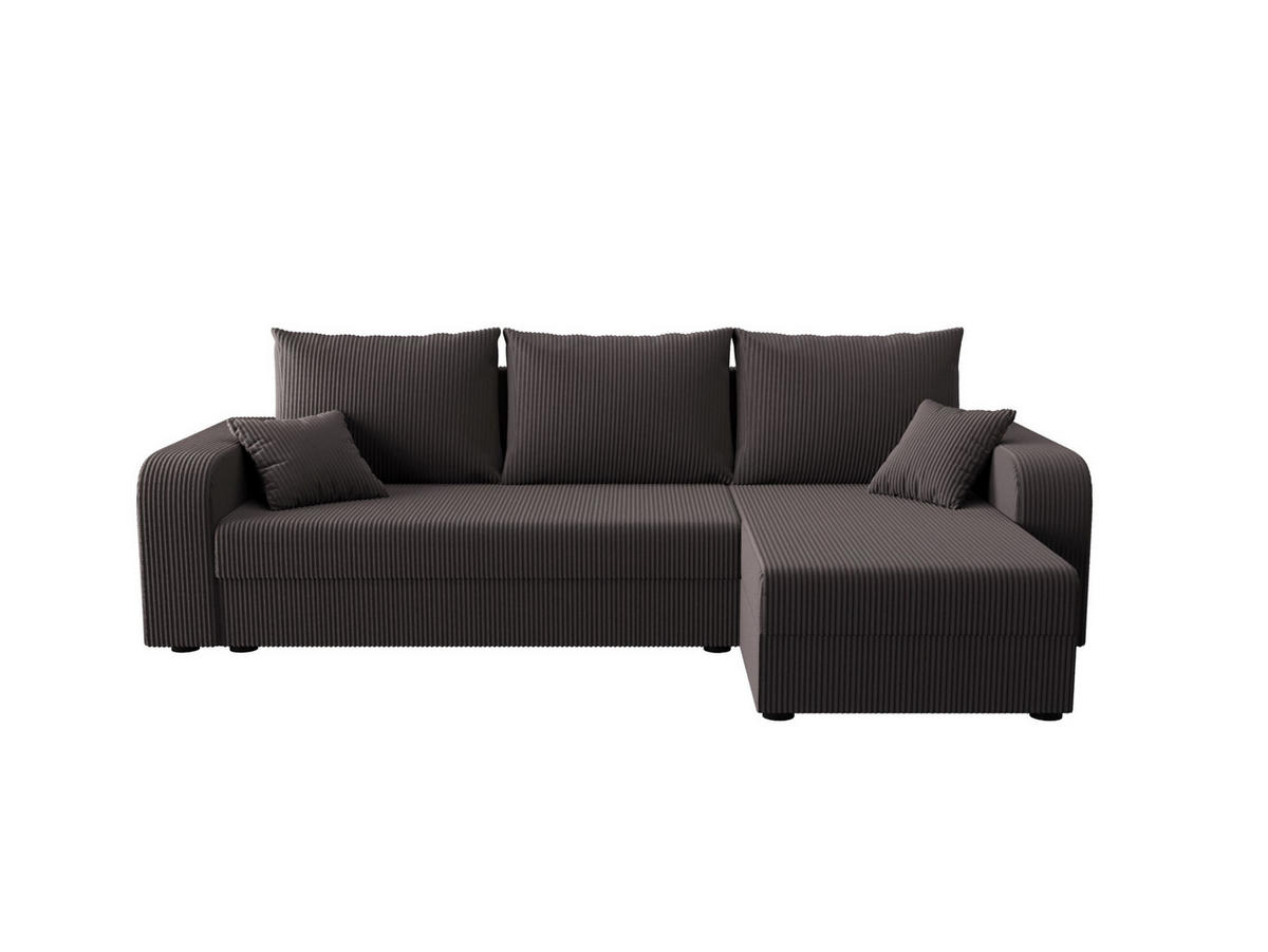 ECKSOFA HEWLET L BIS Zoom 21 Rechts mit Schlaffunktion - Dunkelgrau, Textil (240/140cm) - Bedante