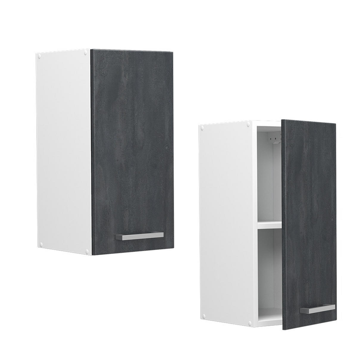 HÄNGESCHRANK R-Line Schwarz Beton 30 cm - Schwarz/Weiß, Holzwerkstoff (30/60/31cm) - Vicco