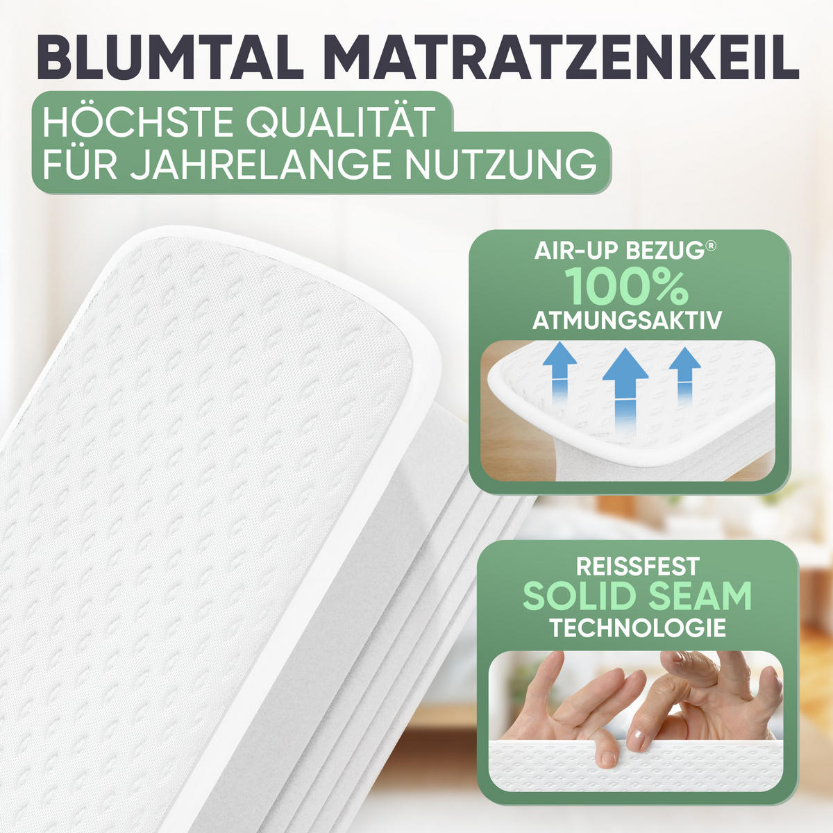 MATRATZENKEIL RITZENFÜLLER 200 cm - Weiß, Textil (18/200cm) - Blumtal