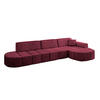 ECKSOFA Ottomane Rechts LIVO-L2 - 337x173x79,5 cm Bordeauxrot - Bordeaux, Holzwerkstoff/Textil (337/173cm) - ALTDECOR