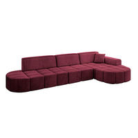 ECKSOFA Ottomane Rechts LIVO-L2 - 337x173x79,5 cm Bordeauxrot - Bordeaux, Holzwerkstoff/Textil (337/173cm) - ALTDECOR