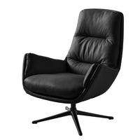 SESSEL mit Kreuzfuß - Schwarz, Leder/Metall (83/95/97cm) - home24