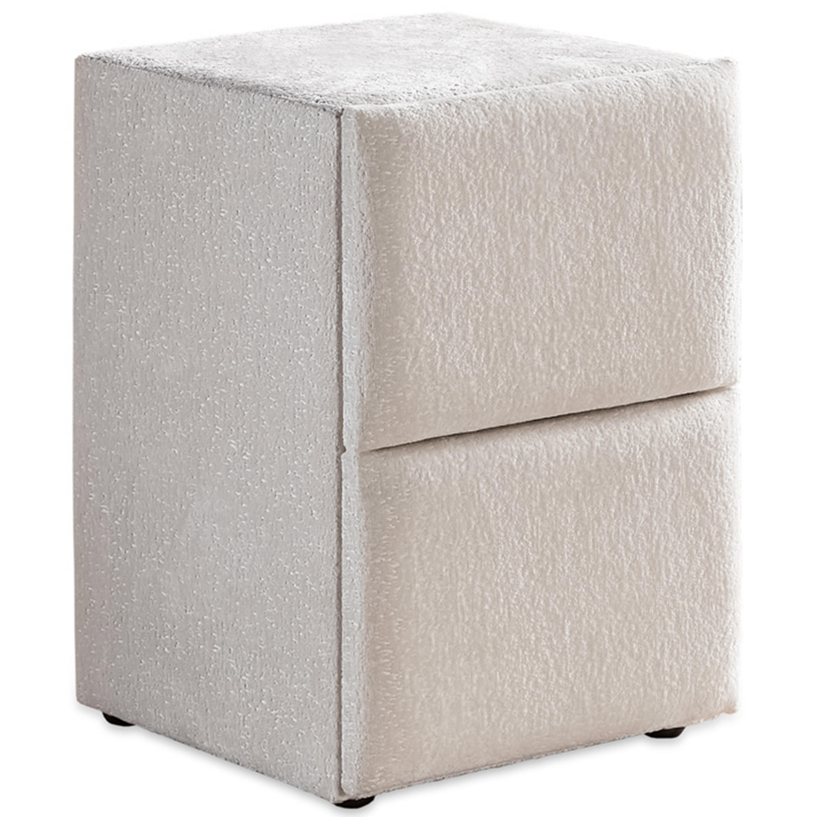 NACHTTISCH PORTO 40/42/58 cm, Beige, zwei Schubladen - Beige/Schwarz, Holz/Kunststoff (40/58/42cm) - Consilio Concept