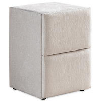 NACHTTISCH PORTO 40/42/58 cm, Beige, zwei Schubladen - Beige/Schwarz, Holz/Kunststoff (40/58/42cm) - Consilio Concept