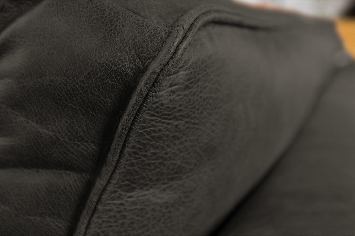 ECKSOFA BLOOM Anthrazit Leder - Anthrazit/Schwarz, Leder (276/177cm) - KAWOLA