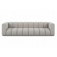 COUCH, Viersitzer-Sofa Grand, Veloursstoff Salvador, Grau - Grau, Holz (290/70/93cm) - Kaiser Möbel