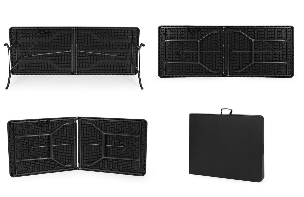 GARTENTISCH klappbar 180 x 75 cm - Schwarz, Kunststoff (180/75/74cm) - Mat-Haus