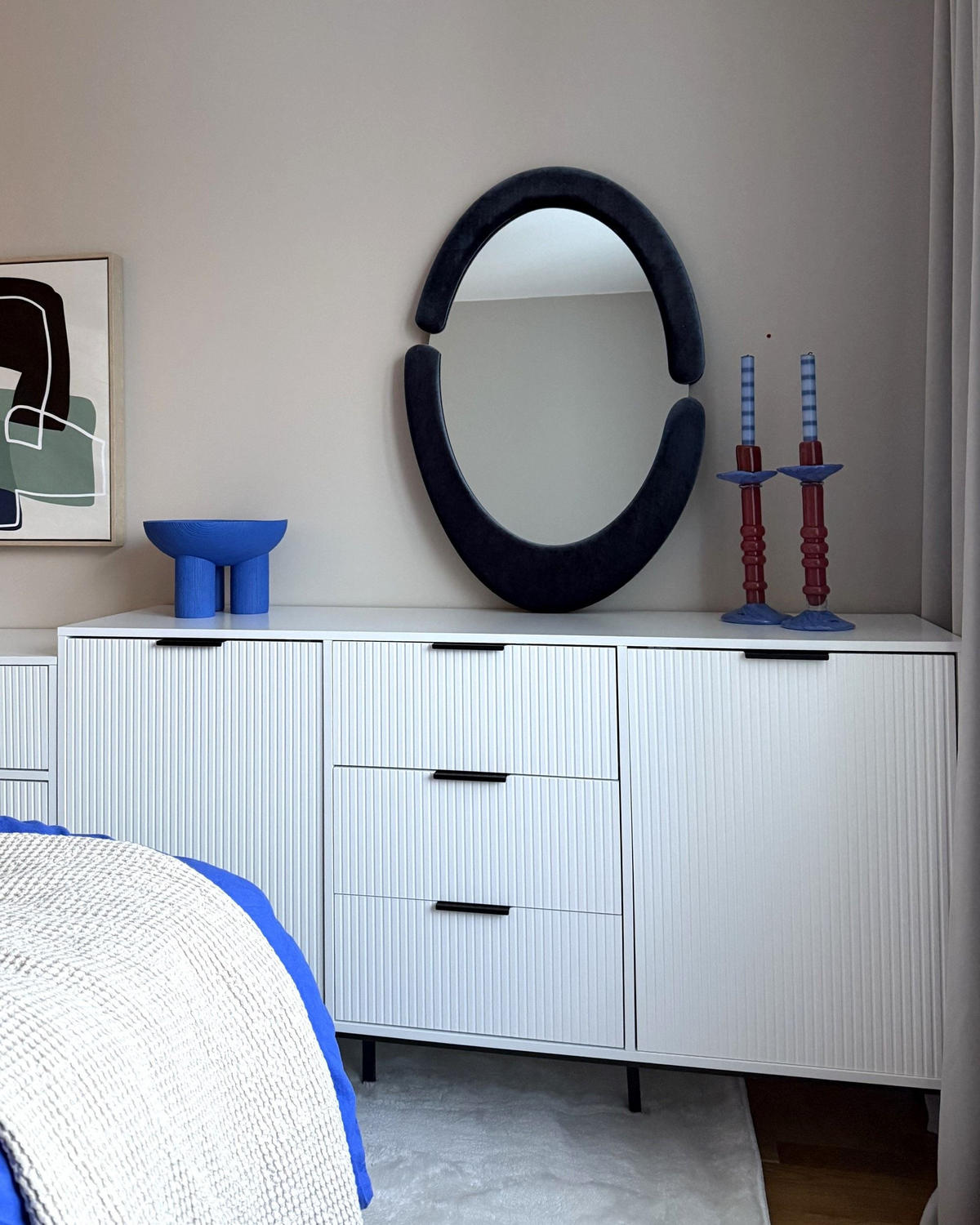 SIDEBOARD mit 2 Türen Weiß Leduc - Schwarz/Weiß, Holzwerkstoff/Metall (150/86/40cm) - Beliani