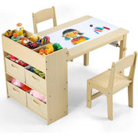KINDERTISCH mit Stühlen 2-teiliges Set Gelb - Hellbraun, Holzwerkstoff (53/64/102cm)