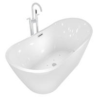 FREISTEHENDE Badewanne Wanne F13 180x92cm Whirlpool Armatur AF03 - Weiß, Glas/Kunststoff (80/72/180cm) - AcquaVapore by Sandra Jentho