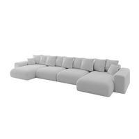 WOHNLANDSCHAFT mit Schlaffunktion ESKAR-U2-464x176x84cm Hellgrau - Anthrazit/Hellgrau, Holzwerkstoff/Kunststoff (176/72/464cm) - ALTDECOR