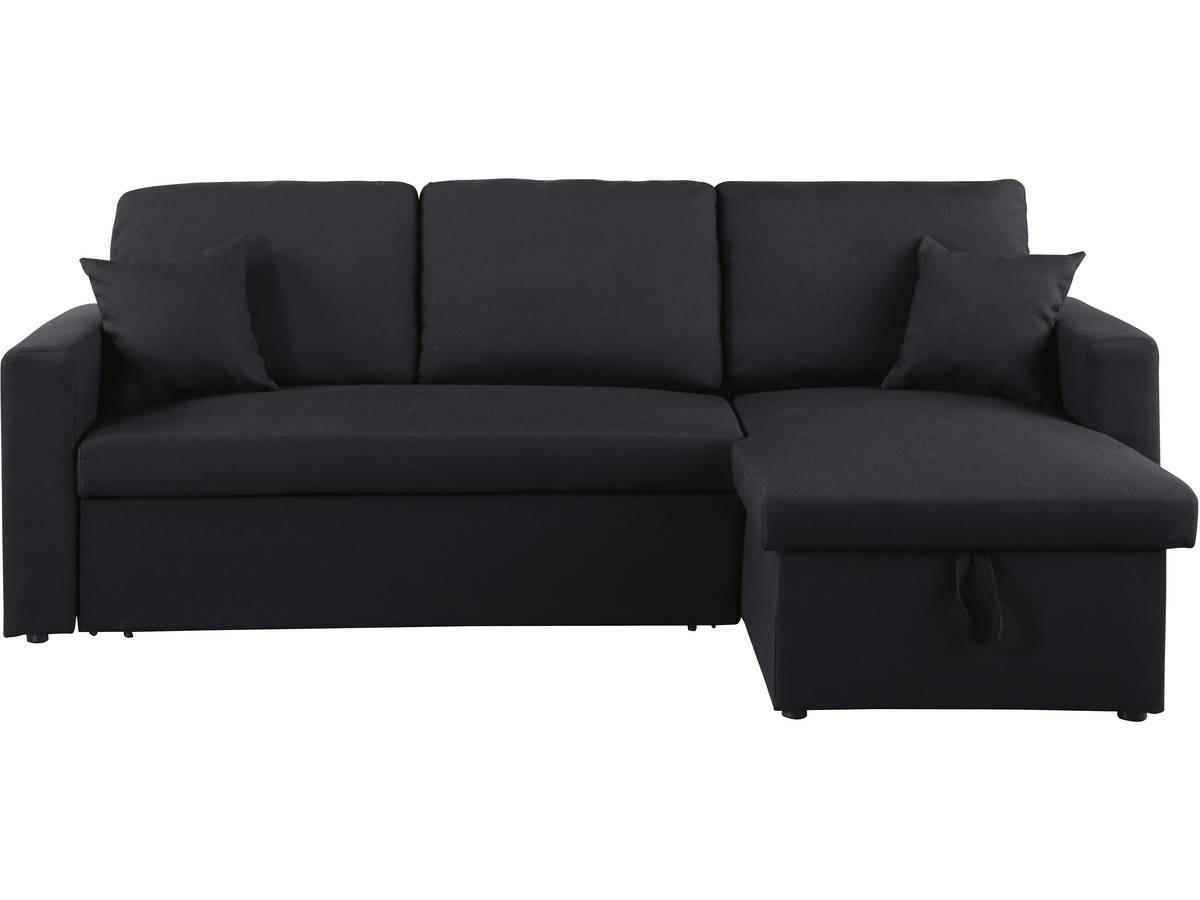 ECKSOFA alain Schwarz - Schwarz, Textil (145/221cm) - Habitat Garten