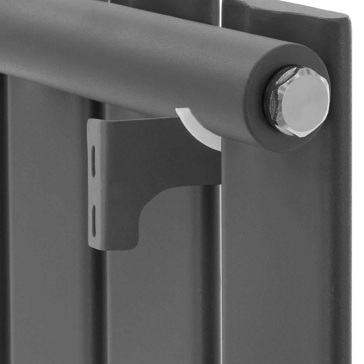 BADHEIZKÖRPER Stella 480x1800 mm Anthrazit mit Mittelanschluss - Anthrazit, Metall (48/180/5cm) - LuxeBath