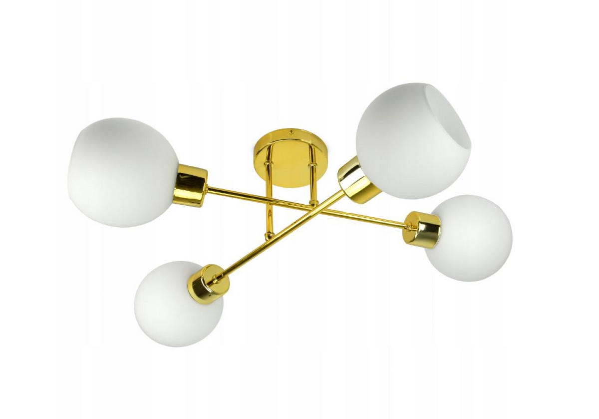 PENDELLEUCHTE GOLDGLAS - Goldfarben/Weiß, Glas/Metall (65/65/23cm) - kiki design