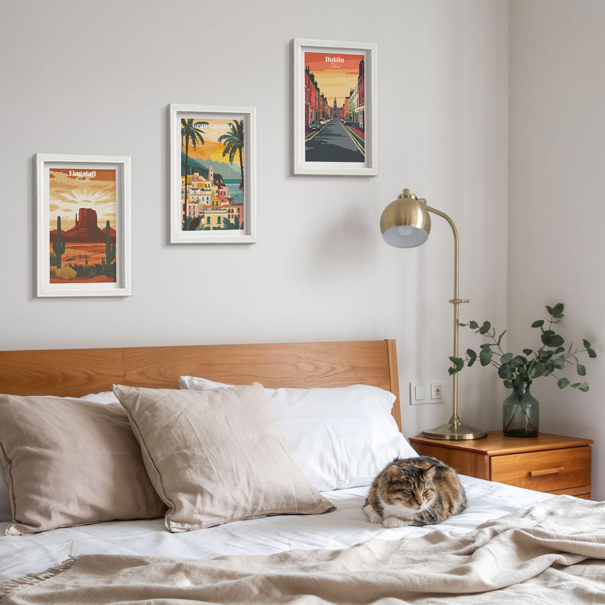 WANDBILDER 3er-Set - 20x30 cm Weißer Rahmen - Landschaften natürlicher Städte - Weiß, Kunststoff (20/30cm) - ArtPrintCave