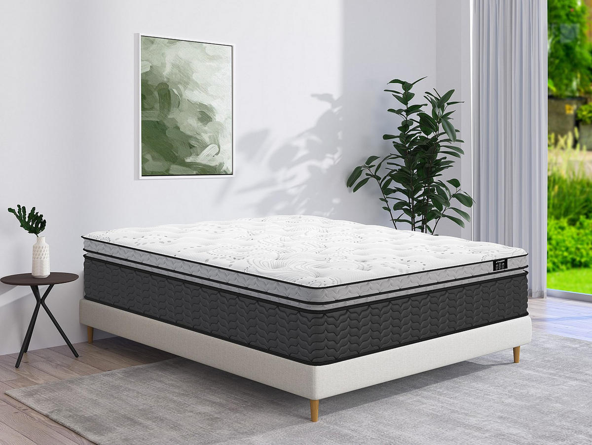 STANDARDMATRATZE - 2 Personen - Stoff - Weiß - - Weiß, Textil (140/190cm) - Vente-Unique