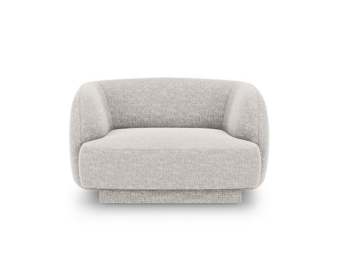 SESSEL Miley aus Chenille-Stoff hellgrau - Hellgrau, Textil (90/70/103cm) - Micadoni