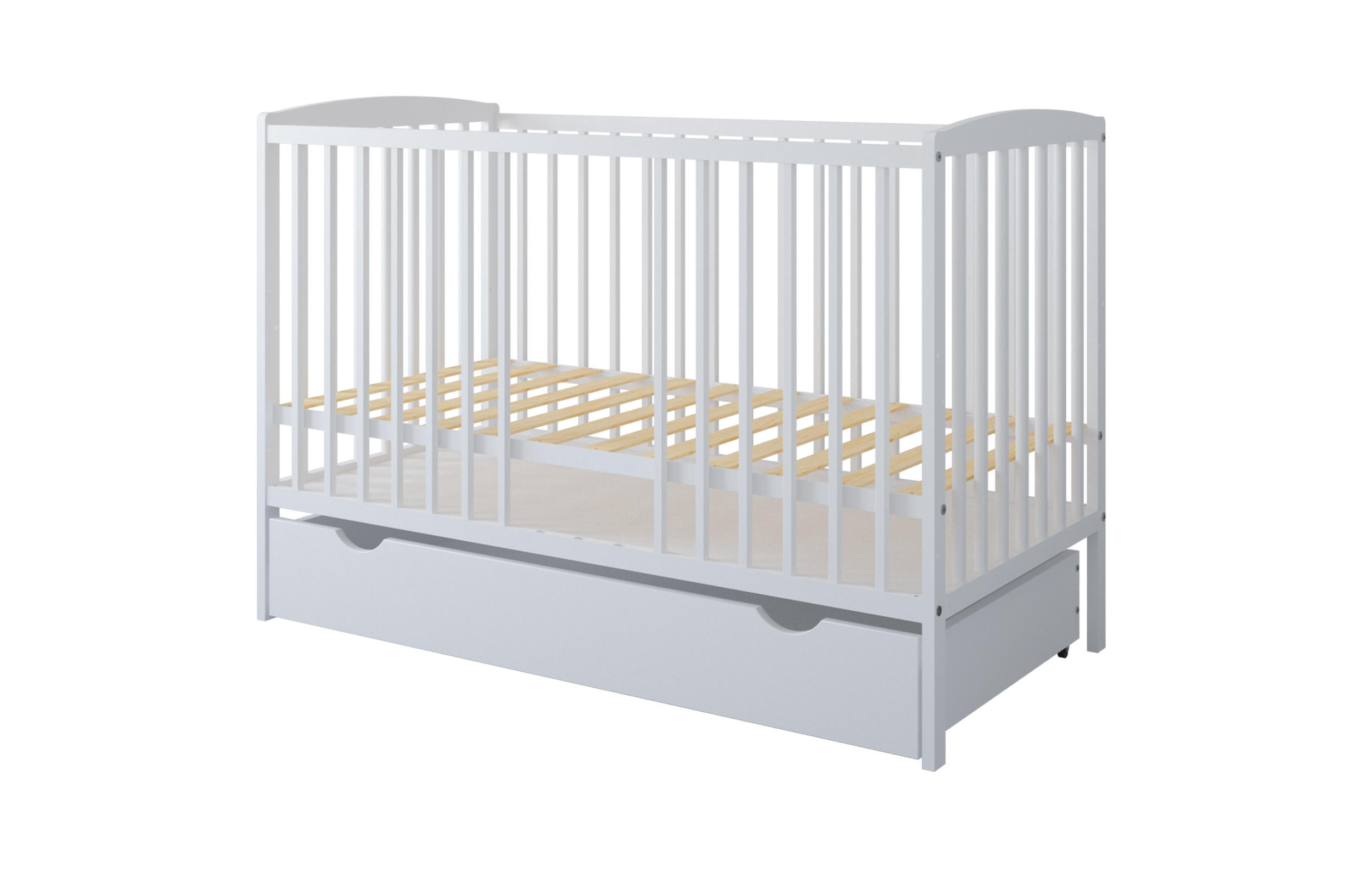 BABYBETT Elva 2in1 mit Matratze und Schublade - Weiß, Holz - kiki design