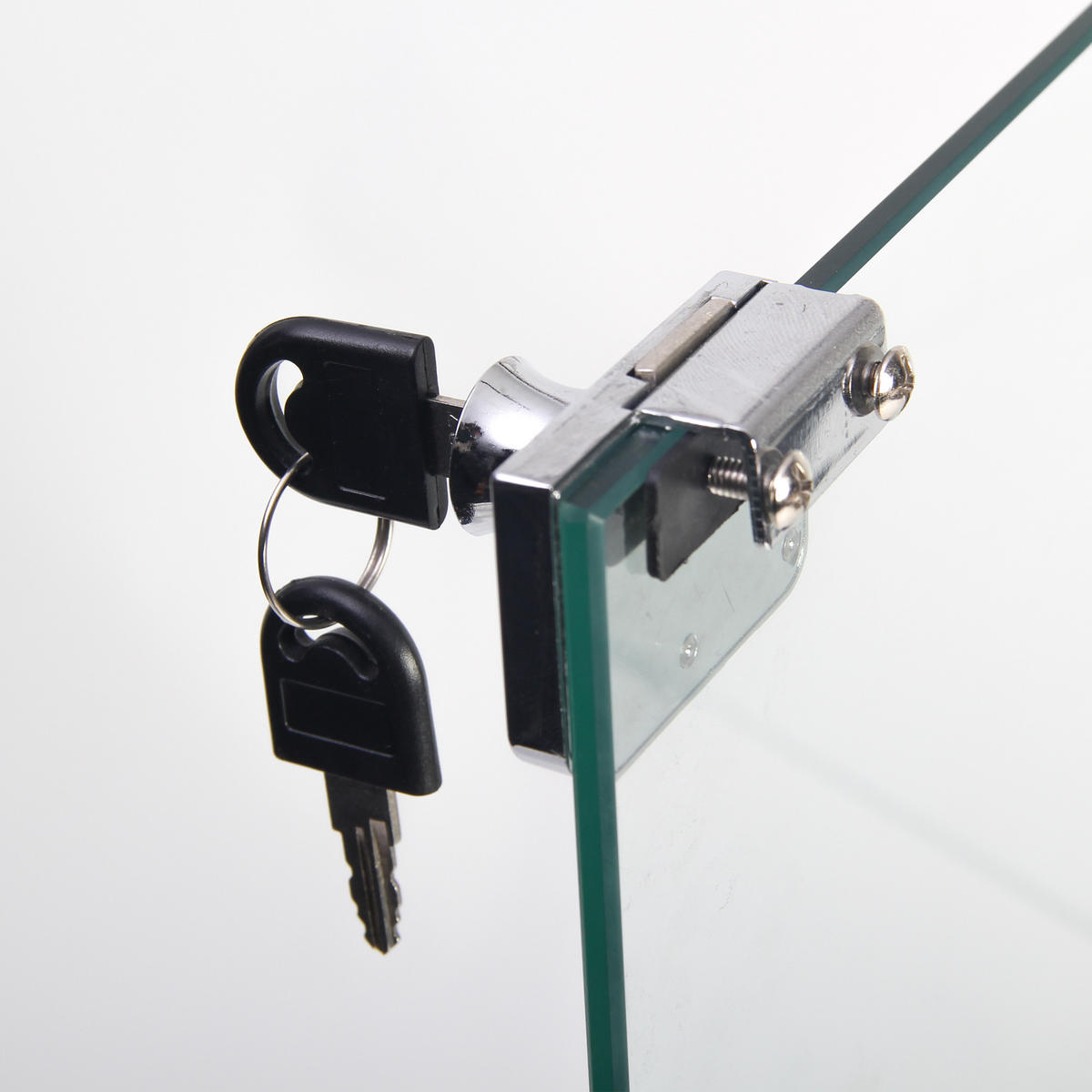 GLASVITRINE 36x42x125 cm abschließbar 3 Ablagen schwarz - Schwarz, Holz (43/126/37cm) - LEBENLANG