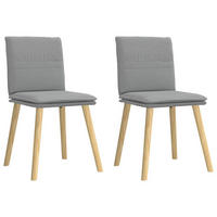 ESSZIMMERSTÜHLE 2 Stk. Hellgrau Stoff 45*54*86cm - Hellgrau, Metall (45/86/54cm) - ZMH