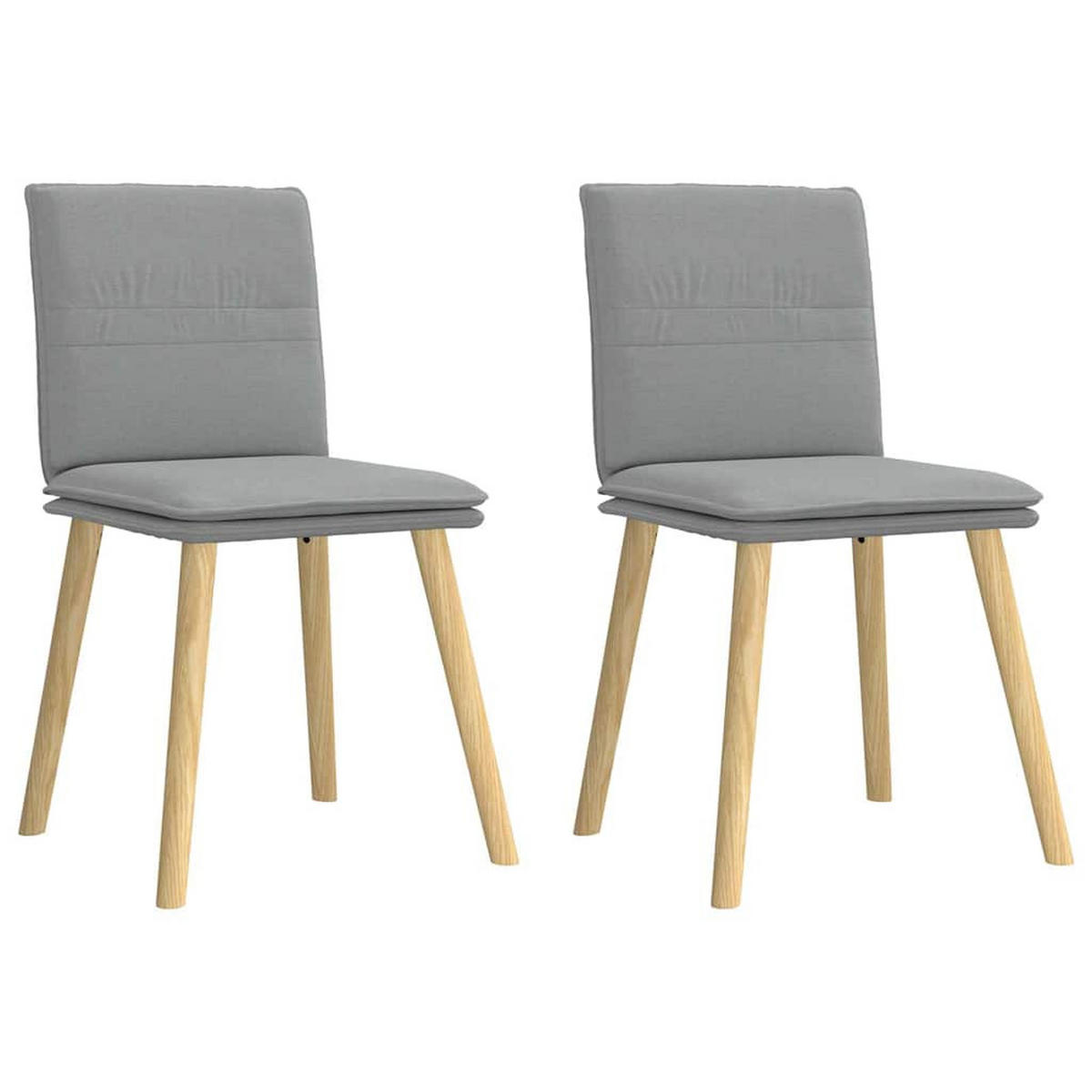 ESSZIMMERSTÜHLE 2 Stk. Hellgrau Stoff 45*54*86cm - Hellgrau, Metall (45/86/54cm) - ZMH