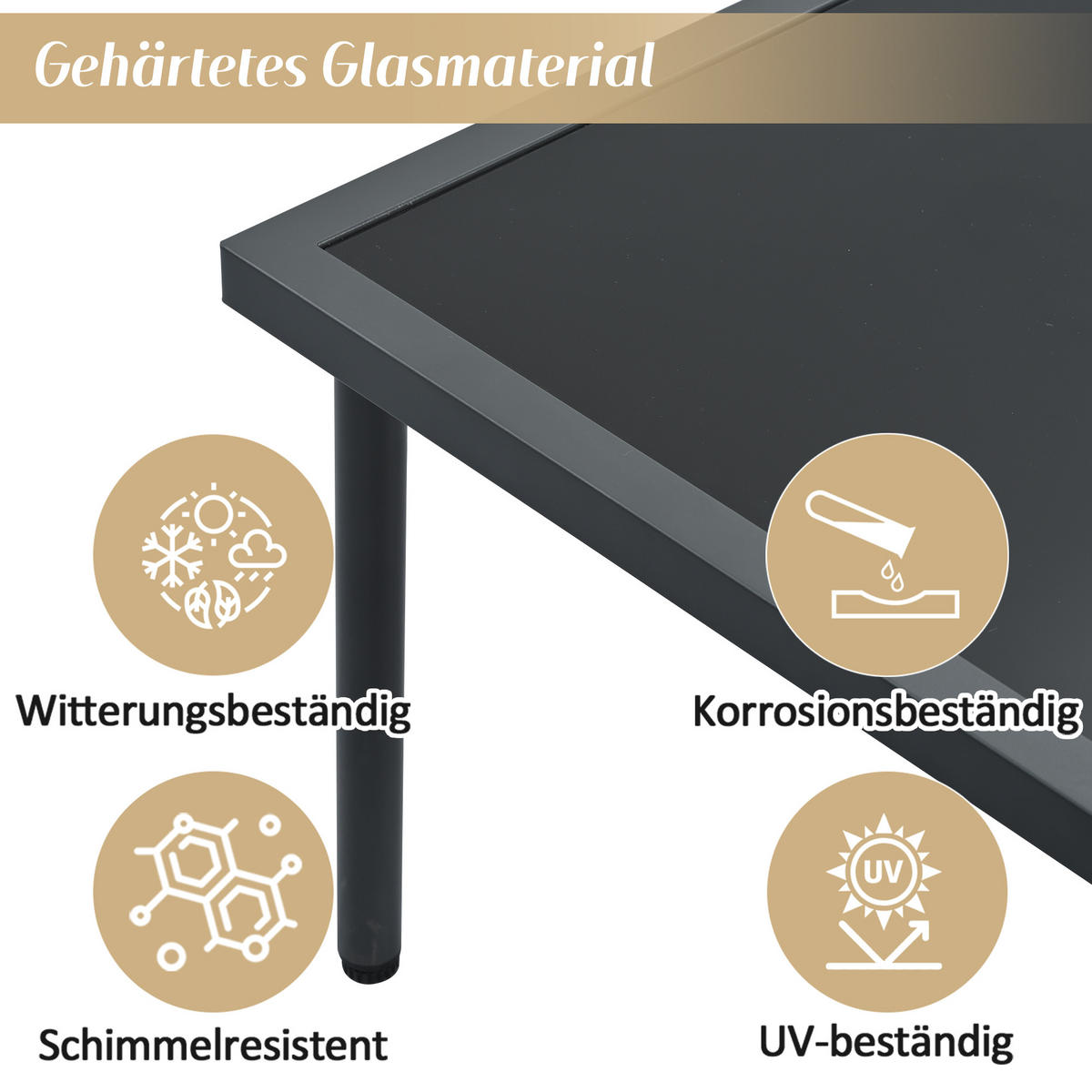 LOUNGESET 6er Seil Beige Mit Verstellbaren Füßen & Glastisch - Beige, Kunststoff - FLIEKS