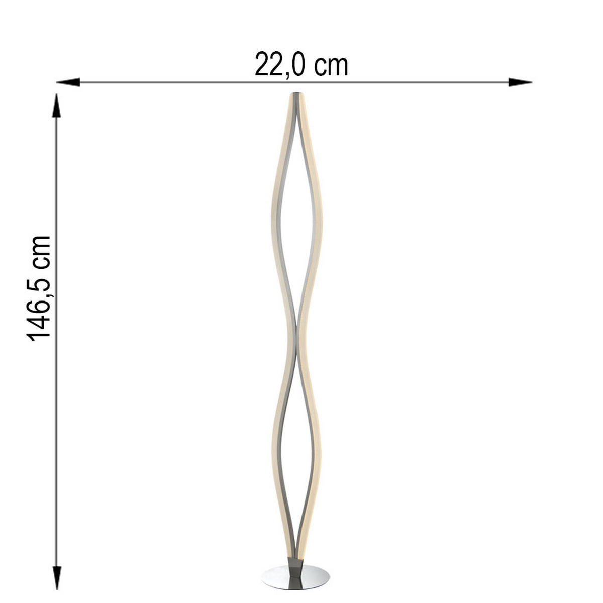 LED STEHLEUCHTE NOREEN Aluminium Silber - Silberfarben, Metall (22/22/146.5cm)