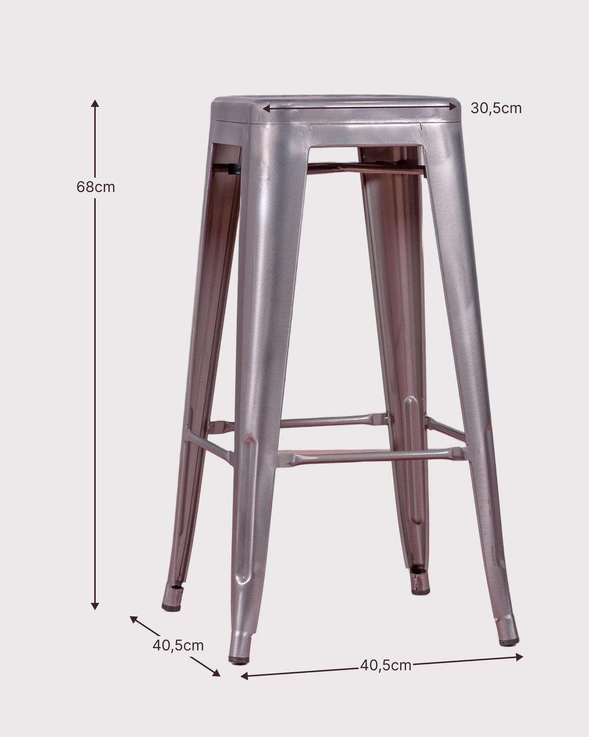 BARHOCKER-SET 4 Stück Metall Alufarben - Alufarben, Metall (41/68/41cm) - Nest Dream