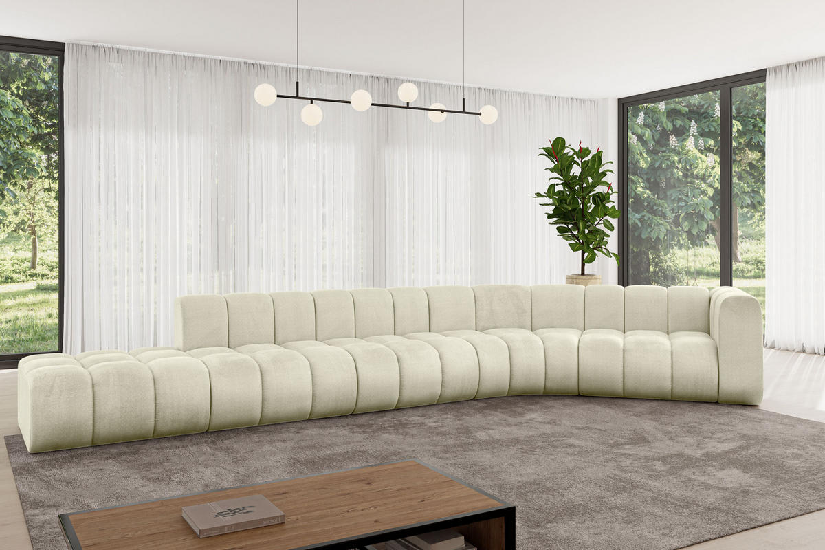 ECKSOFA modulares Sofa Tilmo-L2 - 490x194x70 cm Beige - Beige, Holzwerkstoff/Textil (490/194cm) - ALTDECOR
