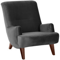 SESSEL Kajsa 71x80x101 Bezug Samtvelours Buche nussbaum/anthrazit - Anthrazit/Nussbaumfarben, Kunststoff (101/80/71cm) - 58aufmkessel