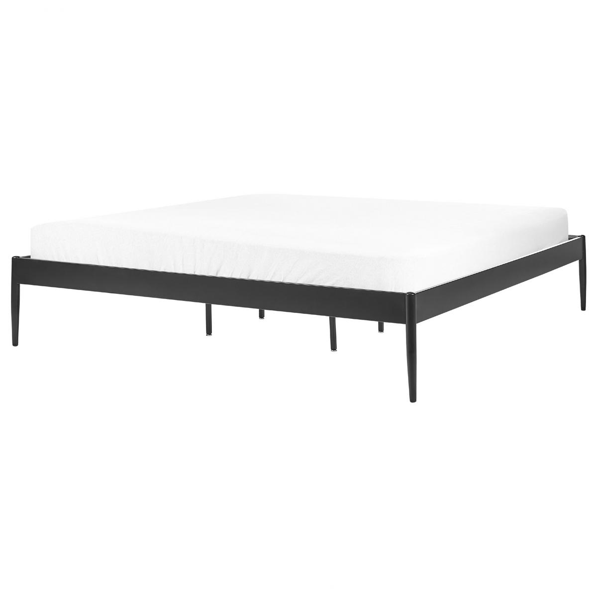 BETT mit Lattenrost 180x200 cm Schwarz Vaurs - Schwarz, Metall (180/200cm) - Beliani