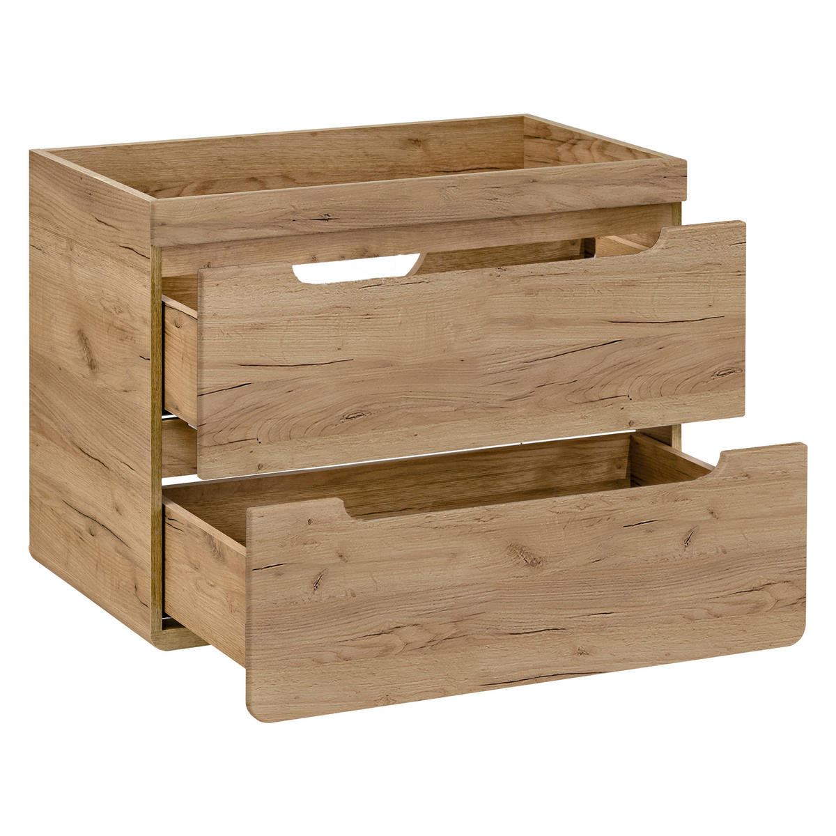 WASCHBECKENUNTERSCHRANK ARVIDA SZK8 Eiche - Eichefarben, Glas/Holzwerkstoff (80/59/46cm) - Komodee