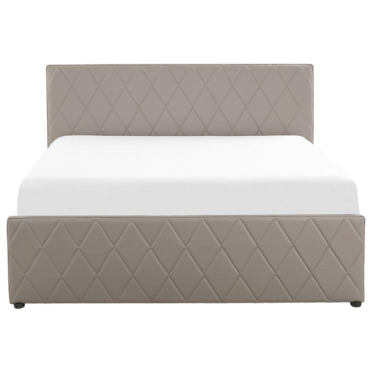 BETT mit Stauraum 180x200 cm Grau Rochefort - Taupe, Kunststoff (180/200cm) - Beliani