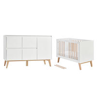 POKOJ PRO MIMINKO 2DÍLNÝ Bílá a dřevo - bílá, kompozitní dřevo (124/89/66cm) - Petits-meubles