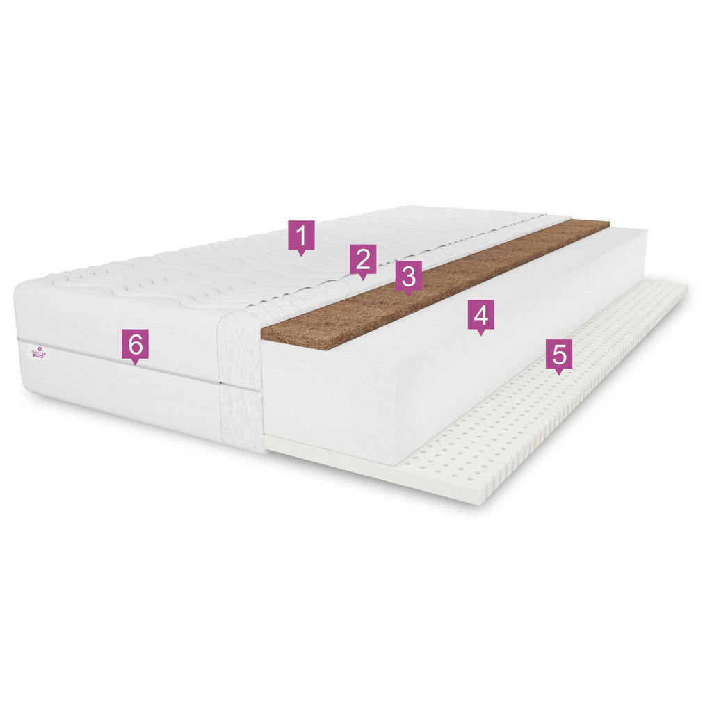 Thumbnail - Marpur Latexmatratze, Weiß, Textil, H3 + H4, 100x200 cm, Oeko-Tex® Standard 100, Schlafzimmer, Matratzen Shop, Matratzen
