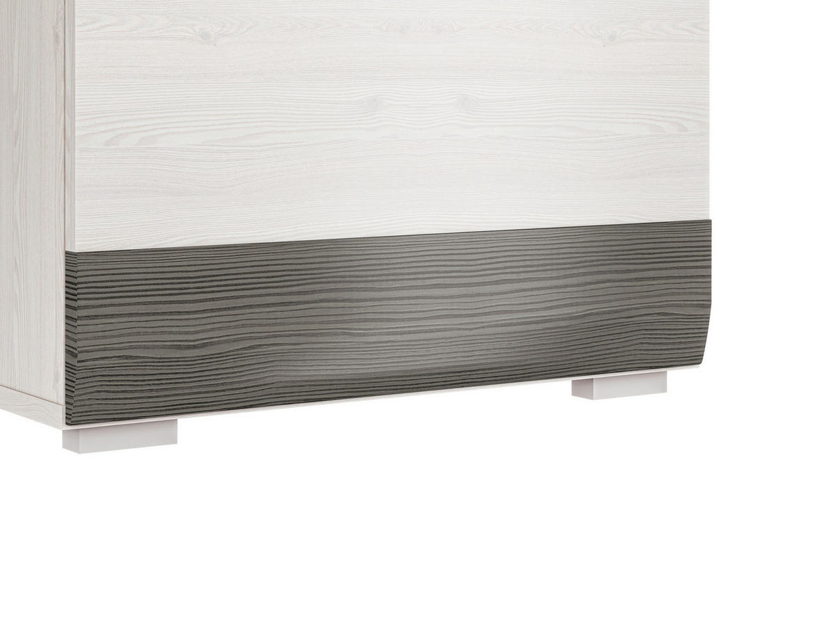 STAURAUMSCHRANK Blanco Pinie weiß / grau 55 / 42 / 202cm - Weiß, Holz/Holzwerkstoff (55/202/42cm) - Feldmann-Wohnen