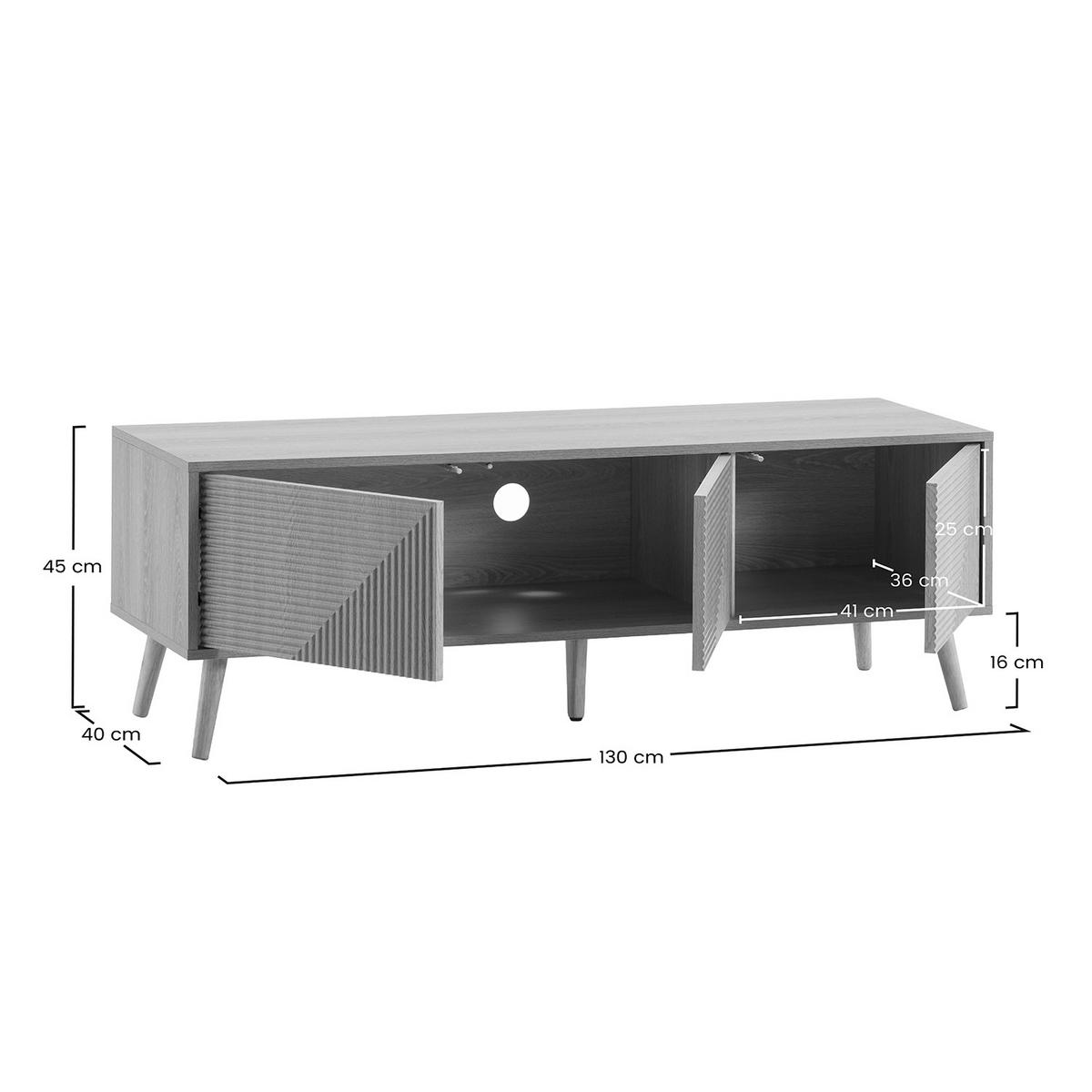 TV-ELEMENT Telmo 3 türen Eichenfarbe 130 cm - Honigeiche, Holzwerkstoff (130/45/40cm) - VS Venta-stock