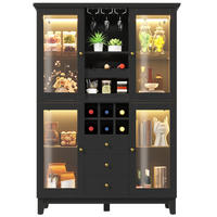 WEINSCHRANK LED App 180.5x120x40Cm Glas Flaschenhalter - Schwarz, Holzwerkstoff (120/180.5/40cm) - FLIEKS