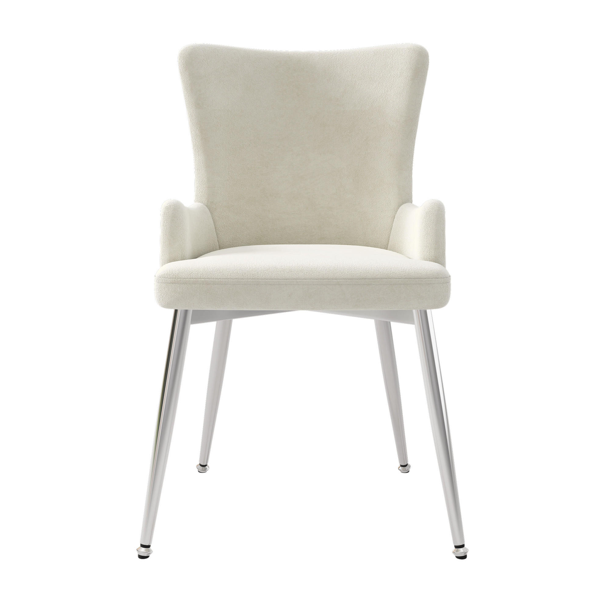 ESSZIMMERSTUHL 2er-Set Samt Beige mit Metallbeinen - Beige, Metall (47/85/49cm) - Meubliv