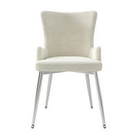 ESSZIMMERSTUHL 2er-Set Samt Beige mit Metallbeinen - Beige, Metall (47/85/49cm) - Meubliv