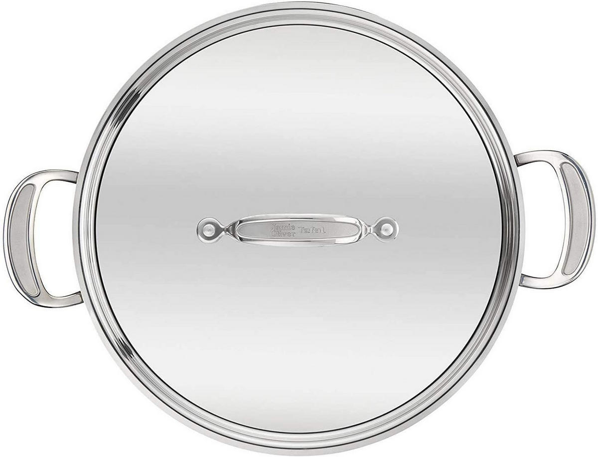 SERVIERPFANNE E76 Jamie Oliver Silber 4-Teilig - Silberfarben, Metall (25cm) - Tefal