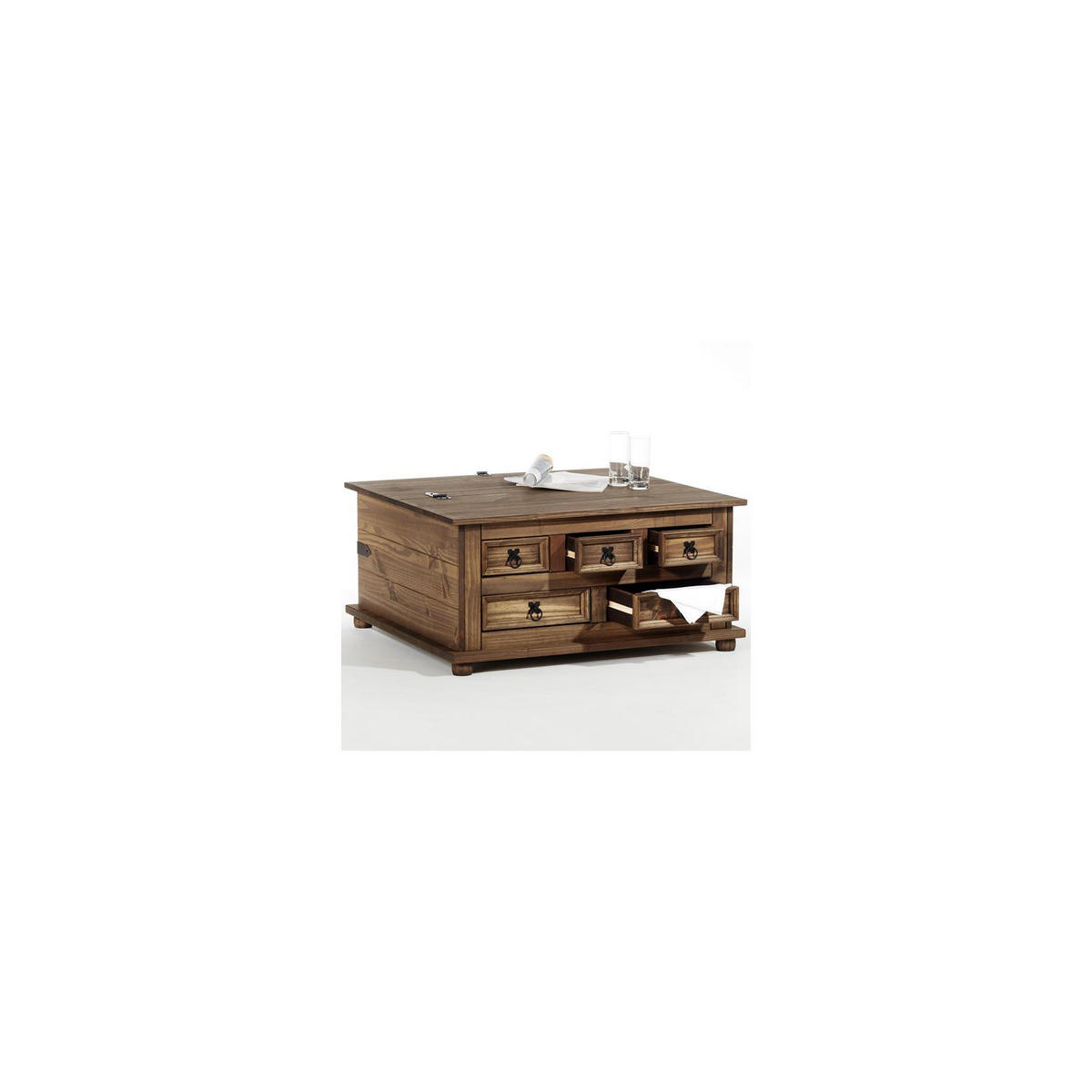 TRUHENTISCH TEQUILA - Braun, Holz (72/92/44cm) - IDIMEX