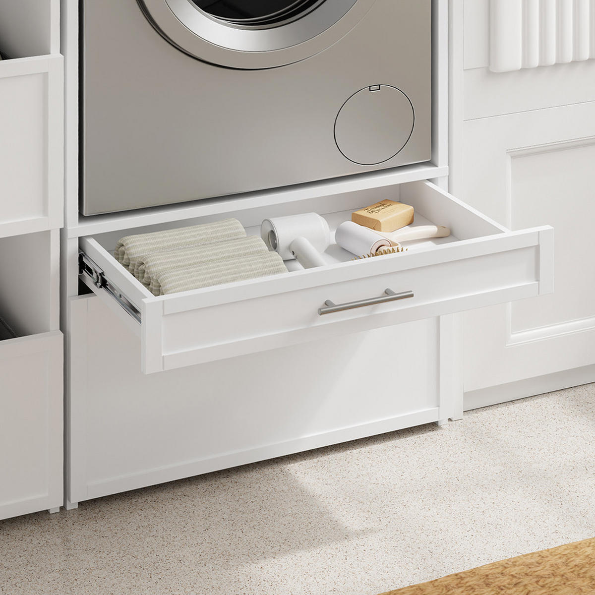 WASCHMASCHINEN-SCHRANK mit Schubladen BZR230-W - Ahornfarben, Fell (66/186/60.5cm) - SoBuy