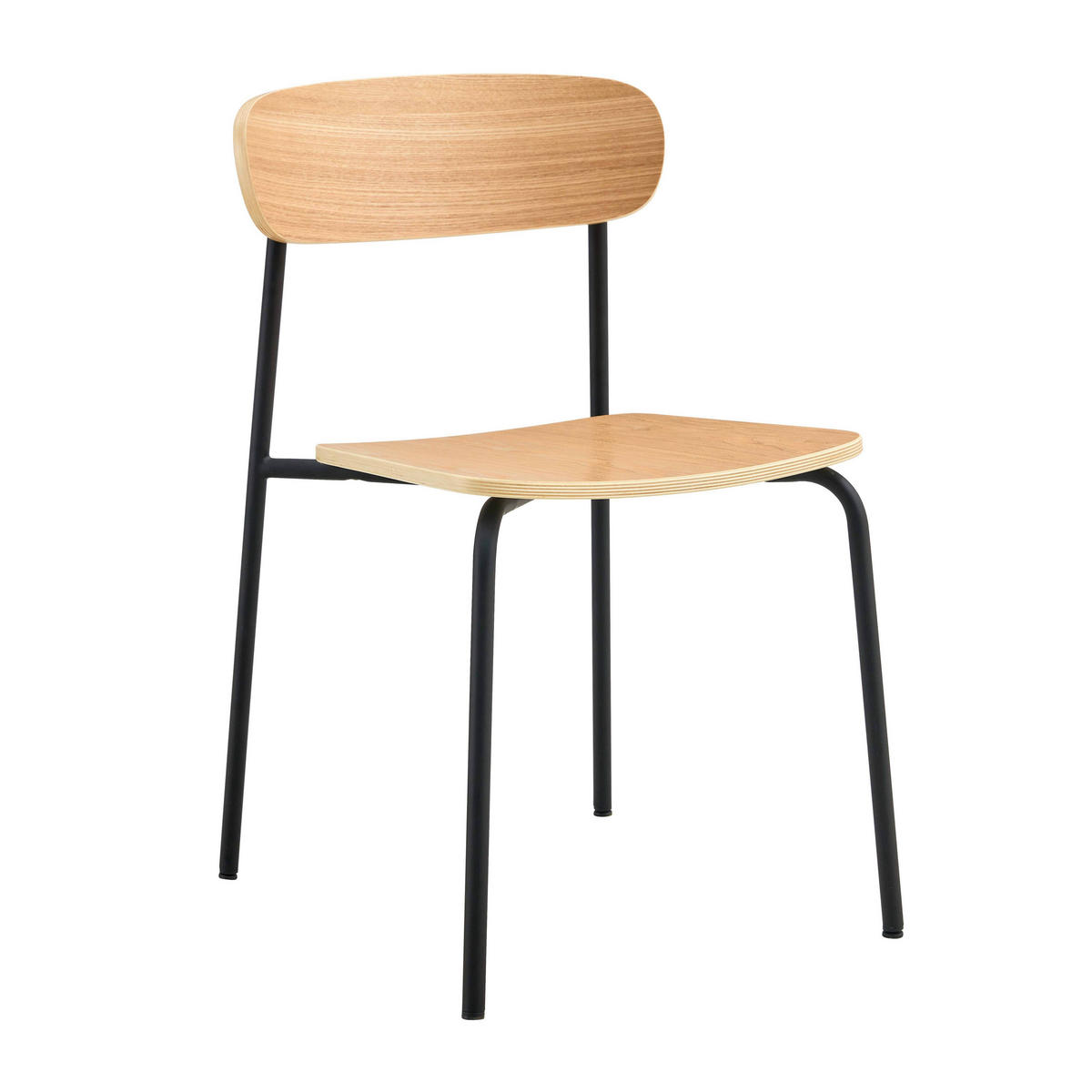 STÜHLE 2-tlg., Schwarz - Schwarz, Metall (46/78/52cm) - Oviala