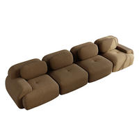 4-SITZER-SOFA DE-34025 modular mit Armlehnen Braun - Braun, Textil (103/75/388cm) - ComfortXL